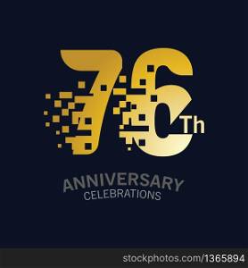 76 Year Anniversary logo template. Design Vector template for celebration