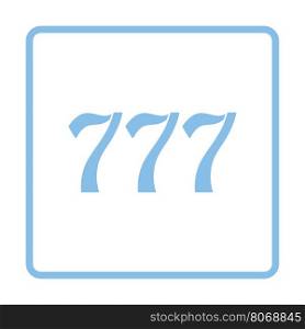 777 icon. Blue frame design. Vector illustration.