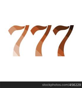 777 icon. Flat color design. Vector illustration.