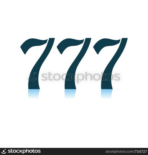 777 Icon. Shadow Reflection Design. Vector Illustration.