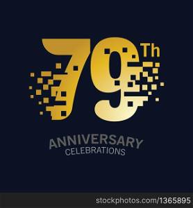 79 Year Anniversary logo template. Design Vector template for celebration