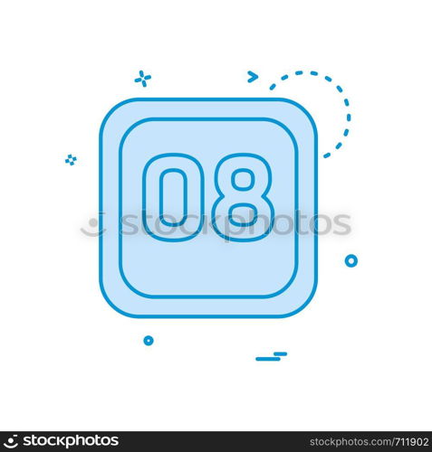 8 Date Calender icon design vector