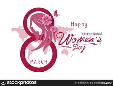 8 March Happy International Women's Day vector illustration