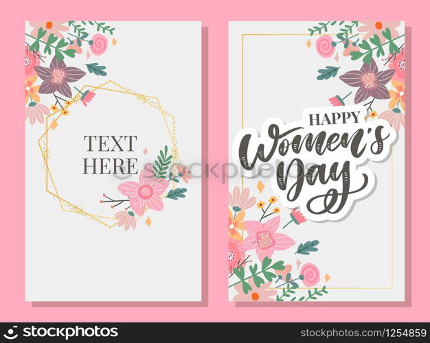 8 march. Happy Woman&rsquo;s Day Vector congratulation card with linear floral. 8 march. Happy Woman&rsquo;s Day Vector congratulation card with linear floral wreath