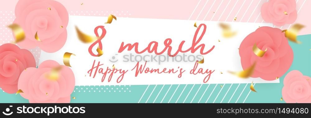 8 march international women day. Mint color rose bud vector greeting card design. Old paper vintage spring floral origami illustration. Papercut blossom border. Happy Woman day . 8 march rose happy womans day