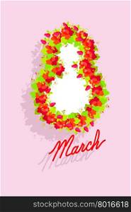 8 March. International women&rsquo;s day. Greeting card congratulations.