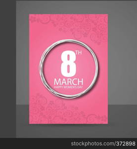 8 March logo vector design with international women's day background