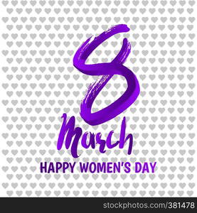 8 March logo vector design with international women's day background