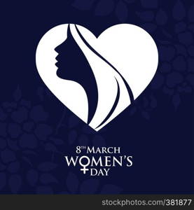 8 March logo vector design with international women's day background