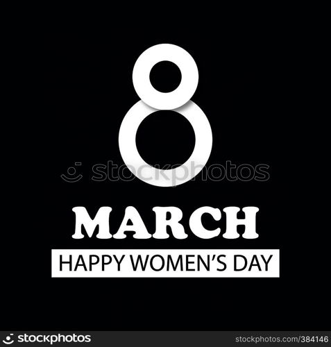 8 March logo vector design with international women's day background