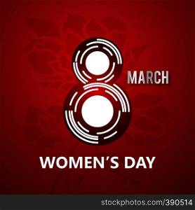 8 March logo vector design with international women's day background