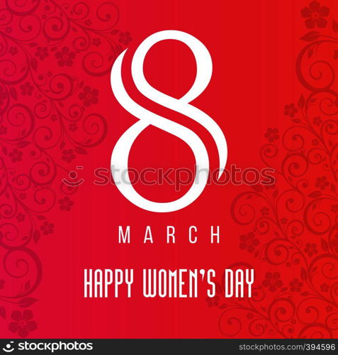 8 March logo vector design with international women's day background