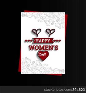 8 March logo vector design with international women's day background