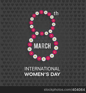 8 March logo vector design with international women's day background