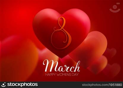 8 March women day vector heart. EPS 10 vector illustration. Red heart 3d vector women day.. 8 March women day vector heart. EPS 10 vector illustration. Red heart 3d vector for international women day.