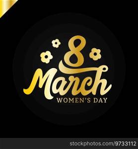 8 march womens day greeting lettering Royalty Free Vector
