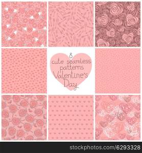 8 vector seamless texture to the Wedding and Valentine&#39;s Day.