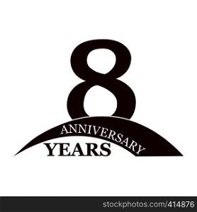 8 years anniversary, flat simple design, logo