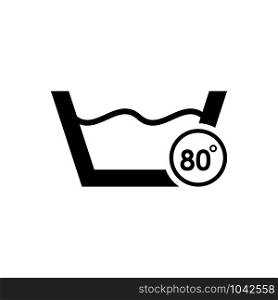 80 degree wash water temperature icon