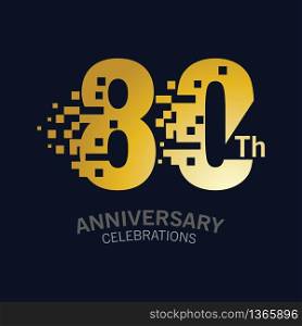 80 Year Anniversary logo template. Design Vector template for celebration