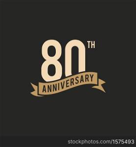 80 Years Anniversary Celebration Icon Vector Logo Design Template