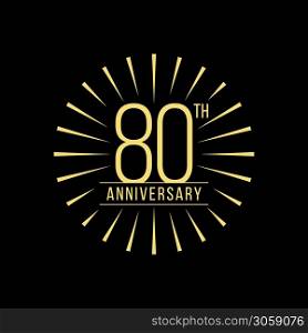 80 Years Anniversary Celebration Vector Logo Design Template