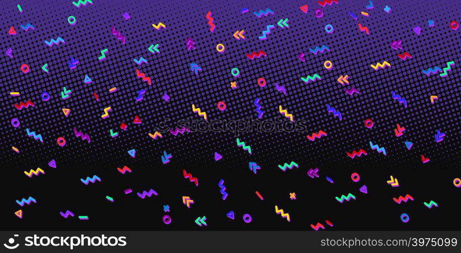 80s background. Dark purple. Pop art retro vector illustration kitsch