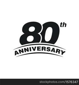 80th Years Anniversary Celebration Icon Vector Logo Design Template