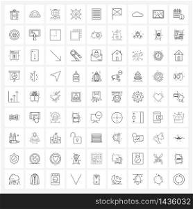 81 Editable Vector Line Icons and Modern Symbols of payment, bill, internet, management, gear Vector Illustration