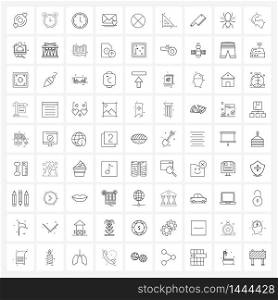 81 Editable Vector Line Icons and Modern Symbols of school, scale, mail, split, circle Vector Illustration