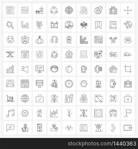 81 Interface Line Icon Set of modern symbols on technology, internet, nature, globe, group Vector Illustration