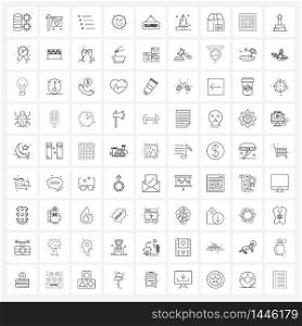 81 Universal Line Icon Pixel Perfect Symbols of board, smiley, valentine, smile, emoji Vector Illustration