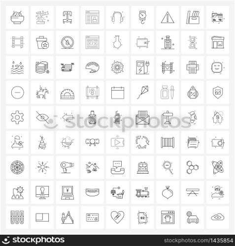 81 Universal Line Icon Pixel Perfect Symbols of music, headset, maintenance, website, browser Vector Illustration