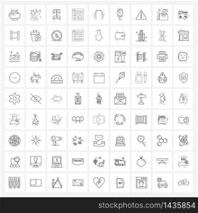 81 Universal Line Icon Pixel Perfect Symbols of music, headset, maintenance, website, browser Vector Illustration