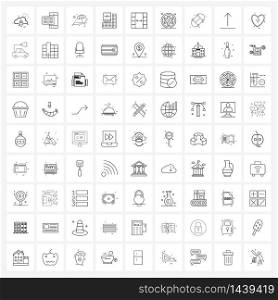 81 Universal Line Icon Pixel Perfect Symbols of page, hospital, summer, beat, apartment Vector Illustration