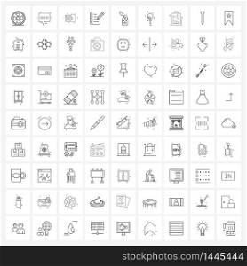 81 Universal Line Icons for Web and Mobile manicure, notes, camera, pencil, image Vector Illustration