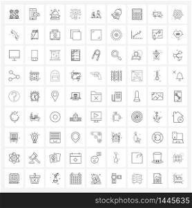 81 Universal Line Icons for Web and Mobile prayer, religious, winter, religion, peace Vector Illustration