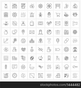 81 Universal Line Icons for Web and Mobile shield, money, presentation, money, dollar Vector Illustration