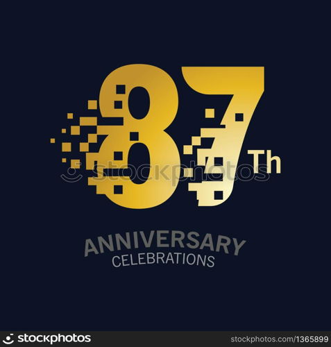 87 Year Anniversary logo template. Design Vector template for celebration