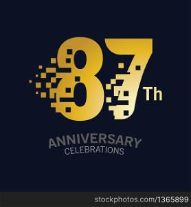 87 Year Anniversary logo template. Design Vector template for celebration
