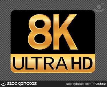 8K Ultra HD resolution icon for web and mobile