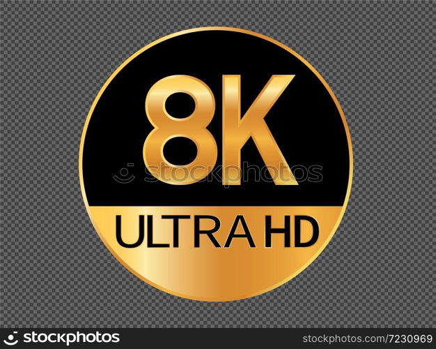 8K Ultra HD resolution icon for web and mobile