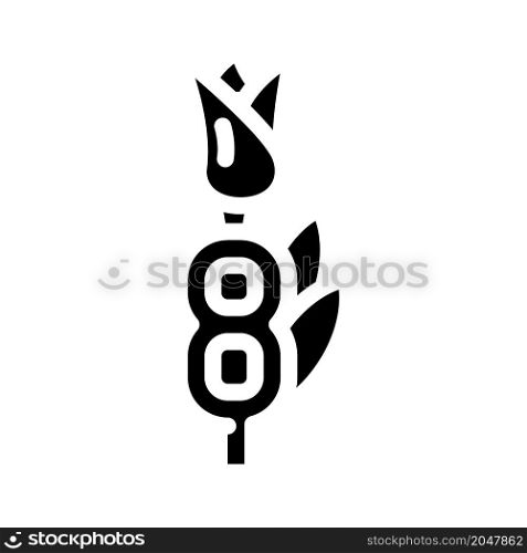 8th march women day holiday glyph icon vector. 8th march women day holiday sign. isolated contour symbol black illustration. 8th march women day holiday glyph icon vector illustration
