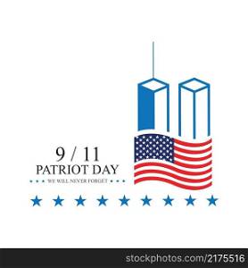 9-11 Patriot Day Always Remember logo illustration design
