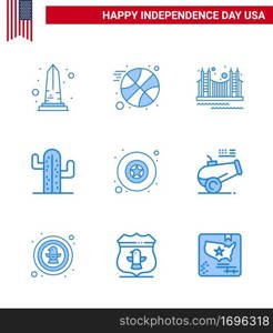 9 Blue Signs for USA Independence Day american  usa  bridge  cactus  tourism Editable USA Day Vector Design Elements