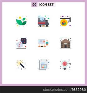 9 Creative Icons Modern Signs and Symbols of analytics, play, color, games, competition Editable Vector Design Elements