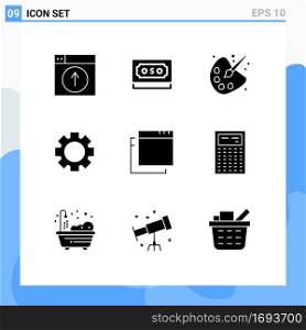 9 Creative Icons Modern Signs and Symbols of apps, setting, currency, gear, education Editable Vector Design Elements