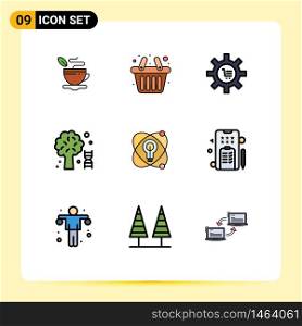 9 Creative Icons Modern Signs and Symbols of atom, science, configuration, dna, setting Editable Vector Design Elements
