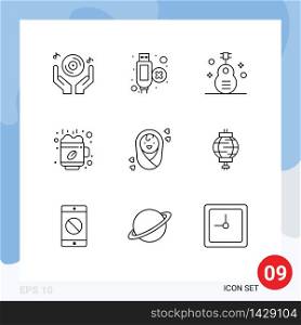 9 Creative Icons Modern Signs and Symbols of baby, coffee, classic, break, music Editable Vector Design Elements