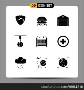9 Creative Icons Modern Signs and Symbols of baby, house, logistic, home ware, appliances Editable Vector Design Elements